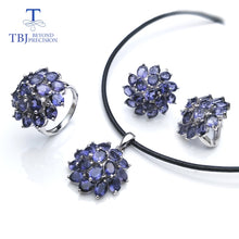 Load image into Gallery viewer, TBJ,Elegance natural iolite gemstone jewelry set