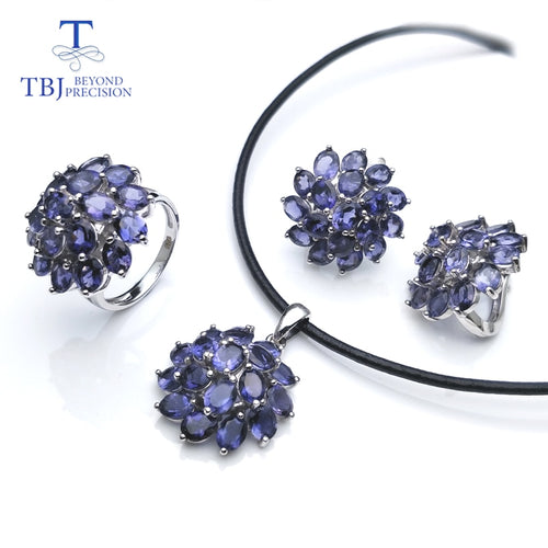 TBJ,Elegance natural iolite gemstone jewelry set