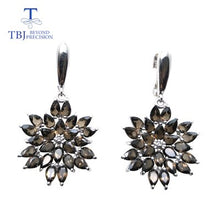 Load image into Gallery viewer, TBJ,natural smoky quartz gemstone jewelry set in 925 sterling silver