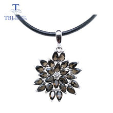 Load image into Gallery viewer, TBJ,natural smoky quartz gemstone jewelry set in 925 sterling silver